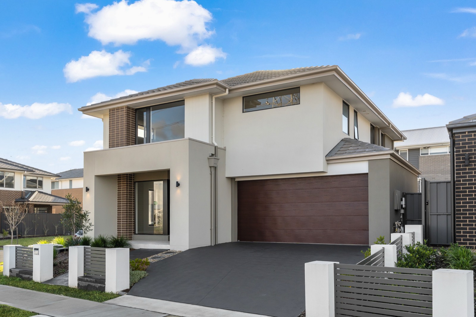 Rear exterior of a contemporary two-storey home